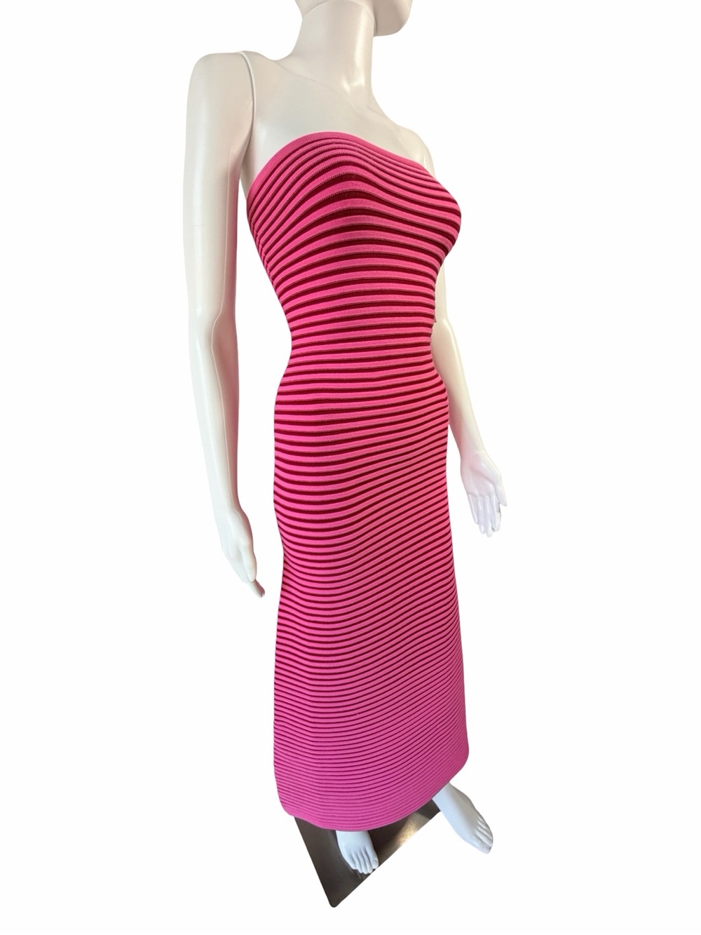 The Wolf Gang Sunmor Knit Maxi Dress — Candy Pink/Red Stripe | XS | NWT